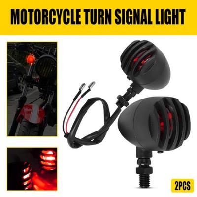 2x Motorcycle Signal Turn Lights For Honda Yamaha Suzuki Harley Halogen Red Lamp