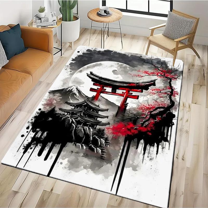 2026 New Retro Landscape Paintings Carpet Rug for Bedroom Living Room Sofa Home Doormat Decor,Large Kids Play Non-slip Floor Mat