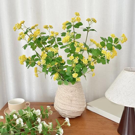 Artificial Flower Branch, Realistic Fake Flower with Stem And Green Leaves for Floral Arrangement, Living Room, Dining Table Centerpiece