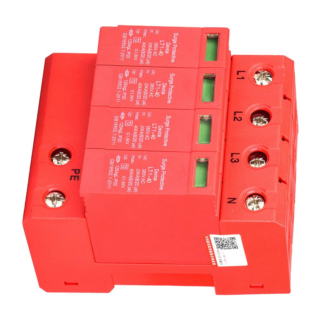 4P 40KA 385V House Surge Protector Low Voltage Arrester Device20A