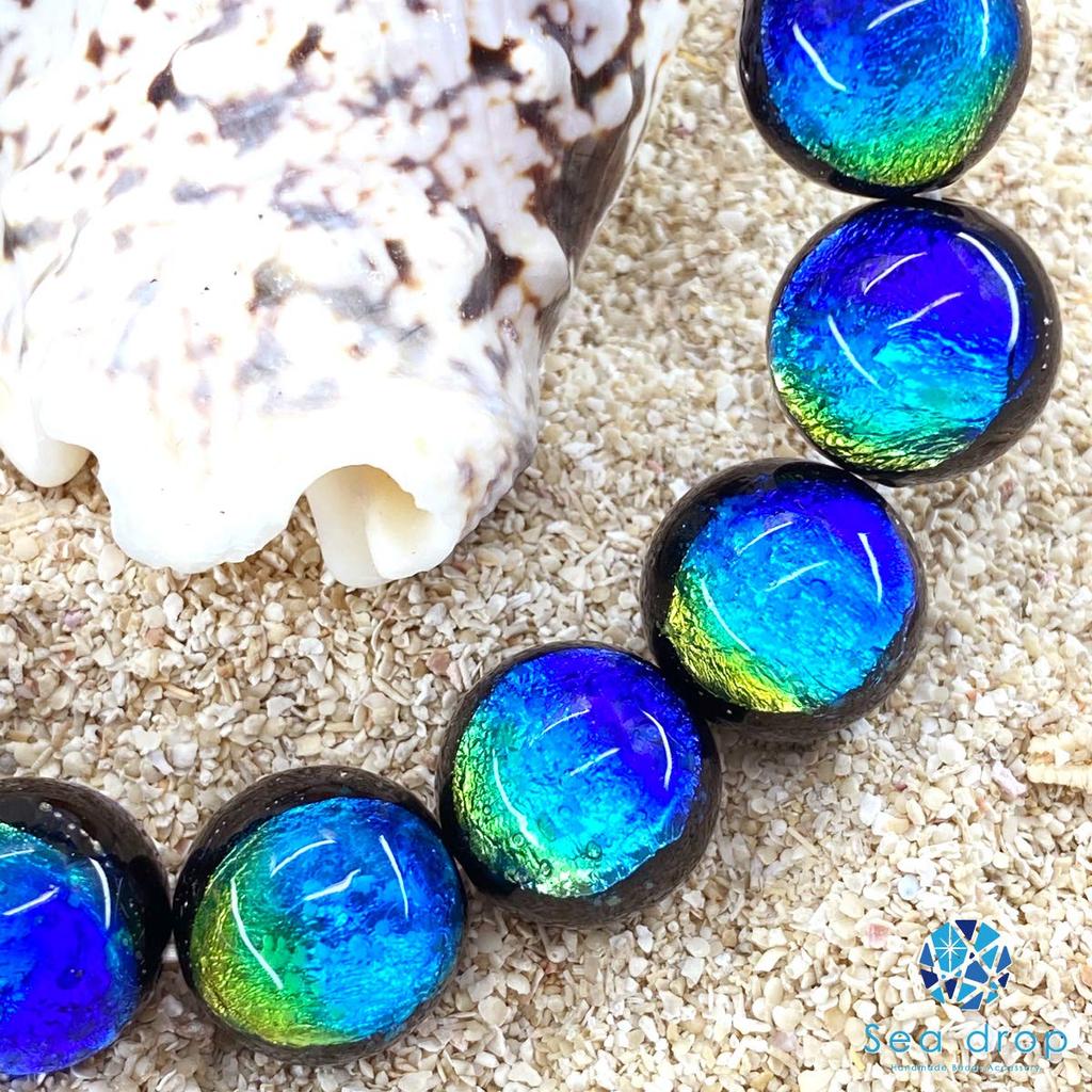Seadrop Glowing Firefly Glass Kerama Marine 14mm Bead Glass Beads Bracelet, Glow-in-the-Dark [001bt-14-19]