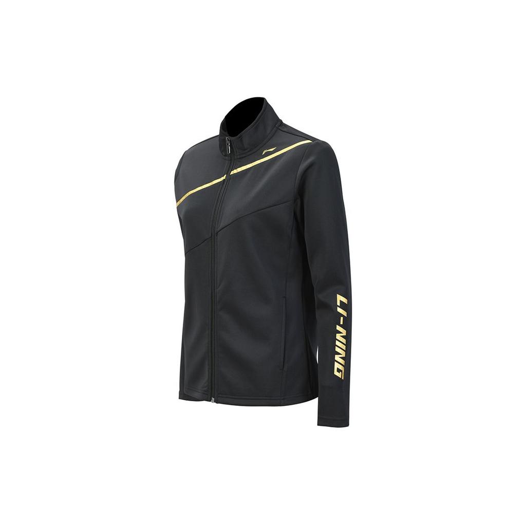Li Ning Badminton Series Training Sports Stand Collar Jacket Women Jacket Black AWDQ566-1