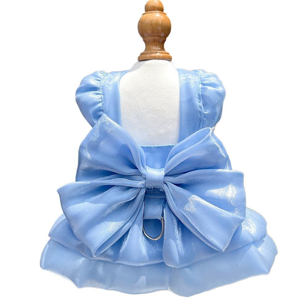 

Большой бант Кошка Собака Платье принцессы Дышащая юбка для питомца Модное свадебное платье Для кошки собаки M синий