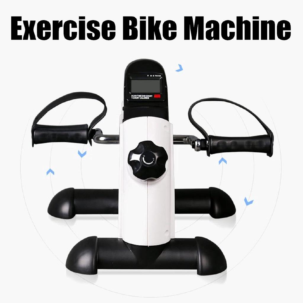 Bike Exercise Indoor Trainer Exerciser Cycling Fitness Mini Pedal Arms Legs White ABS PVC Home Exerciser LED Display Fitness Pedal