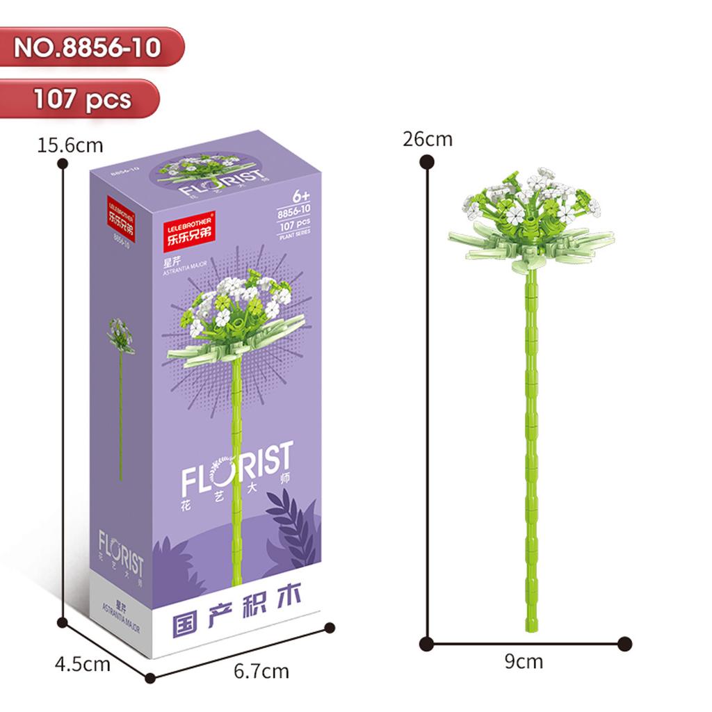 Hot Creative Small Building Block Flower Art Classic Brick Mini Potted Plant Gift For Girls Desk Decoration Simple Assembly Toys