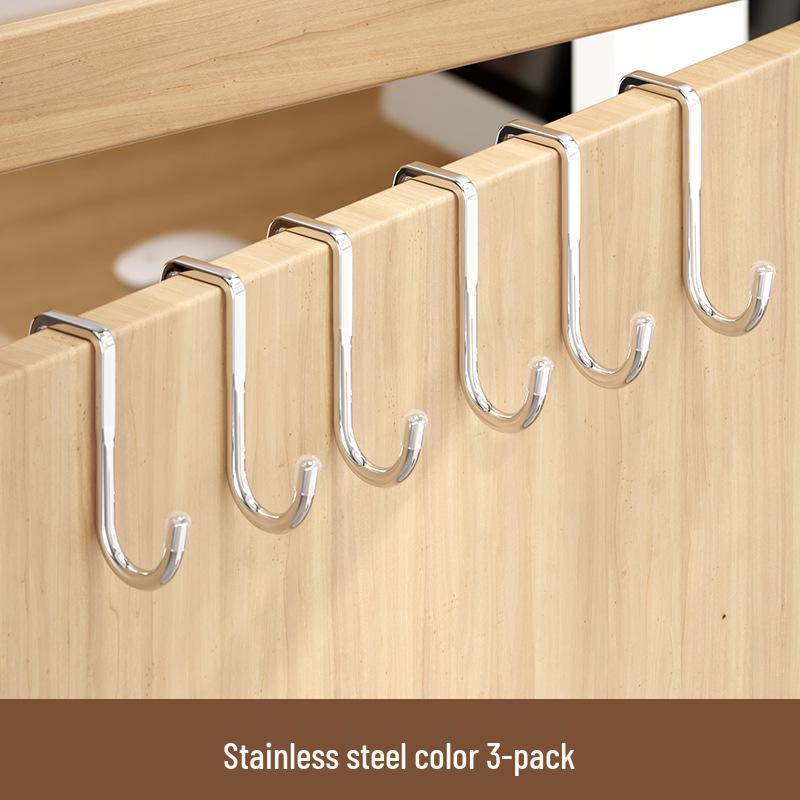 Stainless Steel No-Drill Multi-Purpose S-Shaped Hook for Kitchen, Bathroom, and Dormitory Use