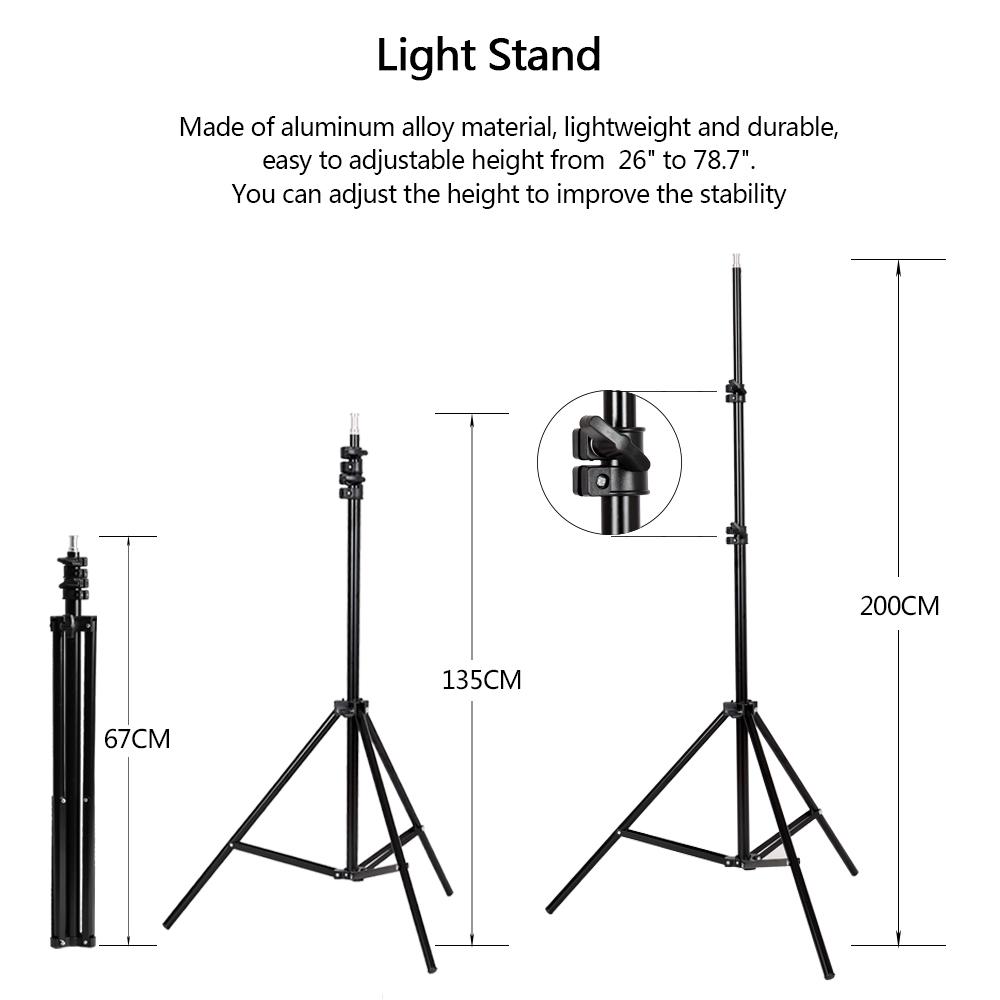 Andoer Studio Fotoverlichting Kit met 2 * Softbox Celsius 2 * 4-in-1 Lampvoet Celsius 8 * 45W Lamp Celsius 2 * Statief Celsius 1 * Draagtas U