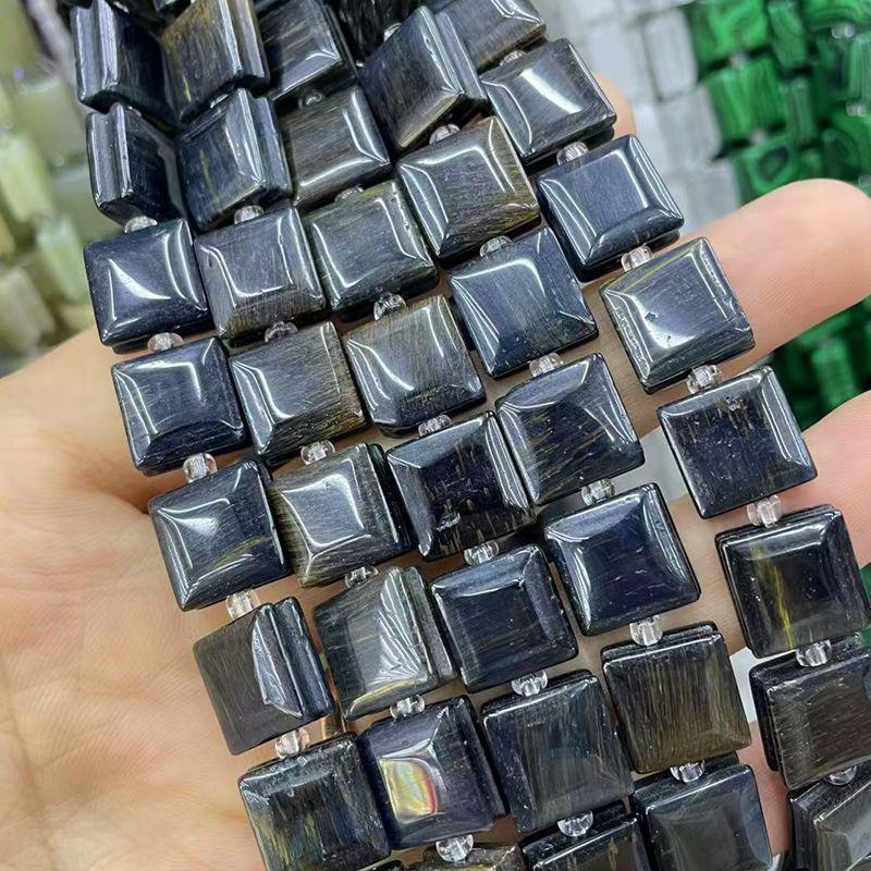 Naturstein Achat Kristall gerillte quadratische Schmuck-DIY-Accessoires, 10x10 unregelmäßige Stücke