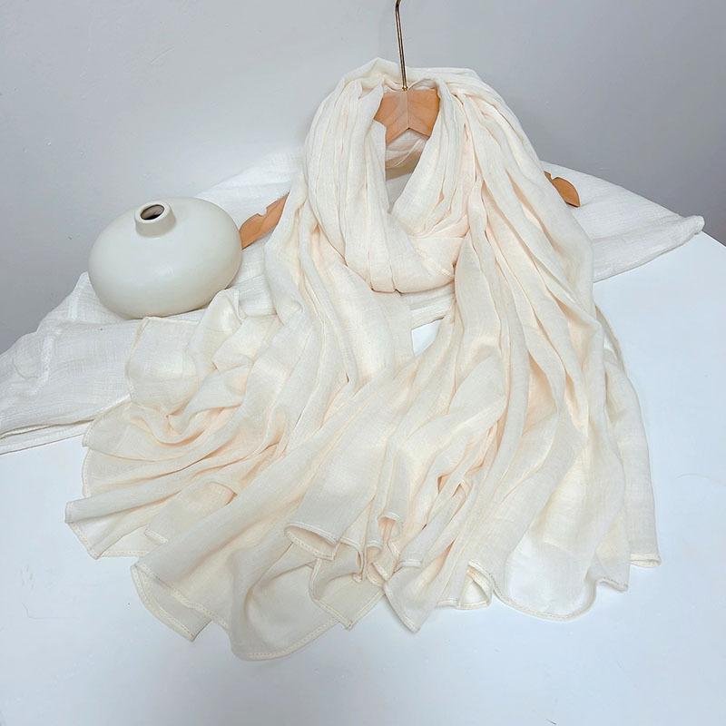 Cotton And Linen Solid Color Thickened Scarf Oversized Soft Women'S Shawl Warm Korean Version Of Fashion Silk Scarf