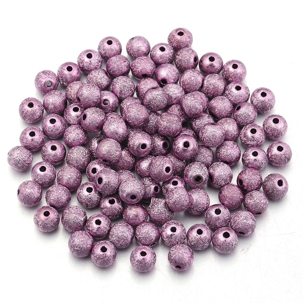 100pcs/lot Plating Wrinkle Acrylic Beads Colorful Round Loose Beads For Jewelry Making DIY Necklace Bracelet Accessories