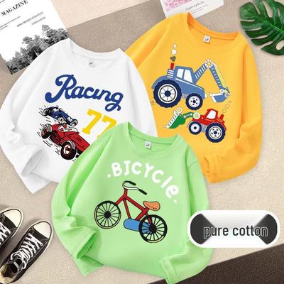Kinder Reines Baumwoll Langarm T-Shirt - Herbstmode
