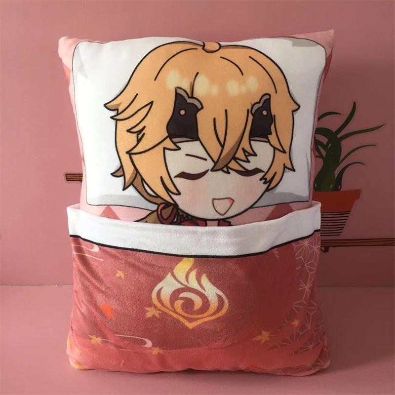 36cm Genshin Impact Quadratisches Kissen Kamisato Ayato Kazuha Shikanoin Heizou Yae Miko Spiel Anime Schlafendes Stofftier Kissen Puppe Spielzeug