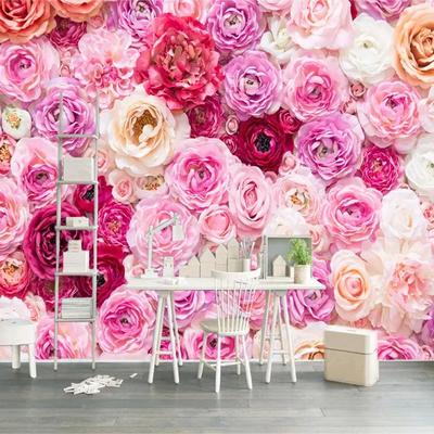 Mural Creativ Modern cu Flori de Trandafir 3D Tapet pentru Perete Sufragerie Dormitor Decor Acasă