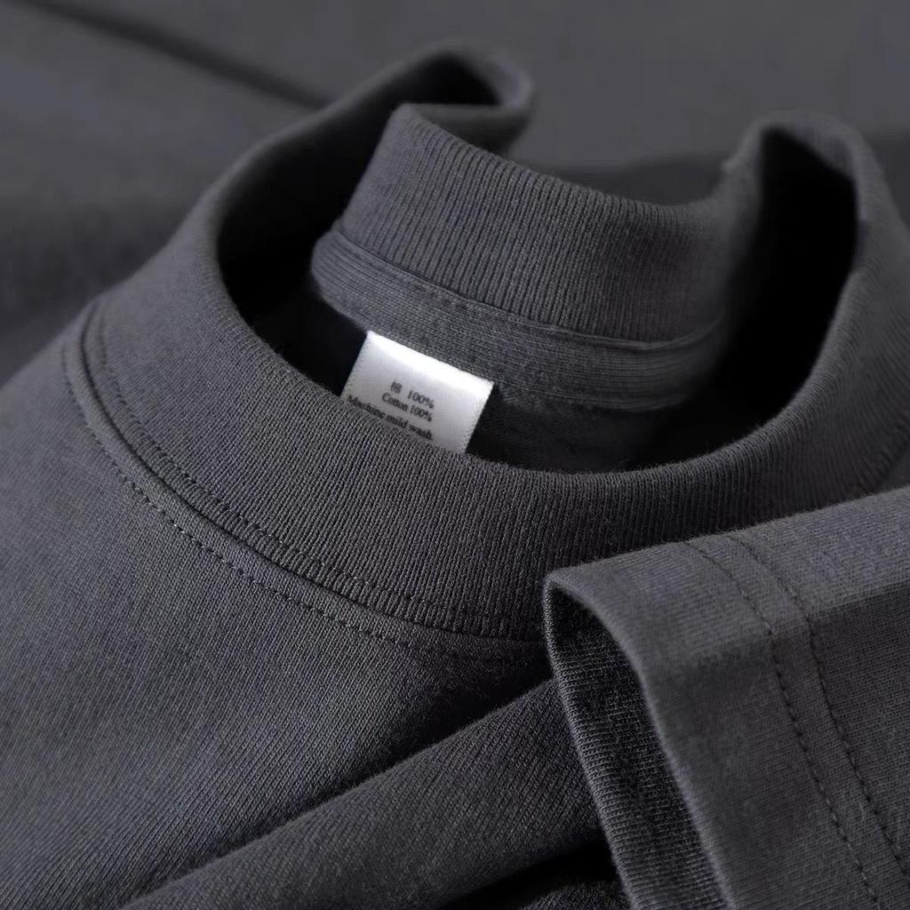 Camiseta de Hombre de Color Sólido con Cuello Redondo, Estilo Americano, Corte Holgado, Manga Corta, Ropa de Verano