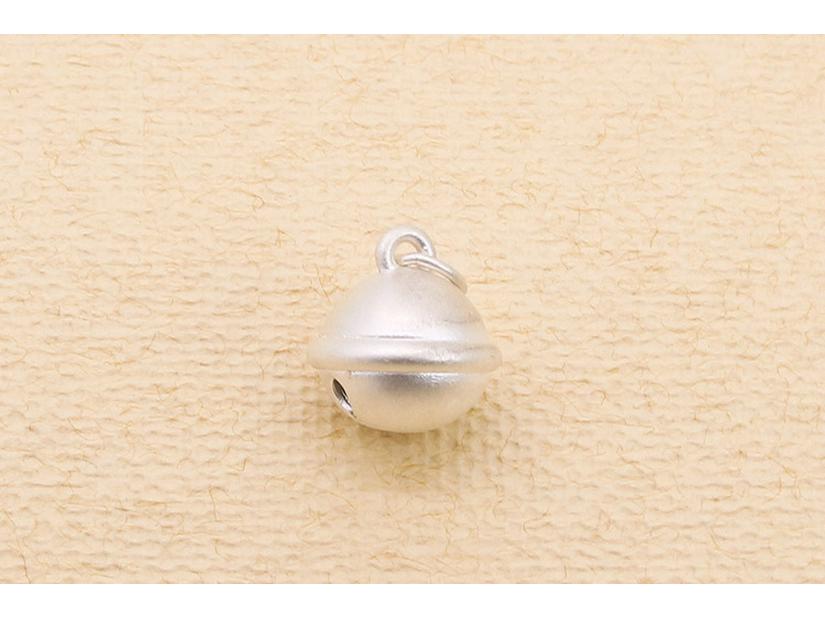 S999 Sterling Silver 3D Frosted Baby Bell Pendant Charm for DIY Beading/Braiding (Non-Ringing)