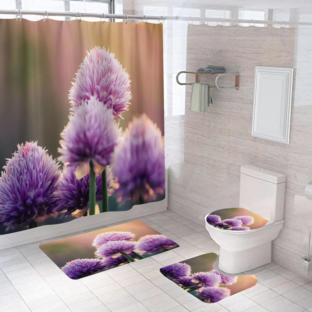 Bathroom Shower Shower Curtain Set No Punch Bathroom Window Curtain Door Curtain Partition Curtains