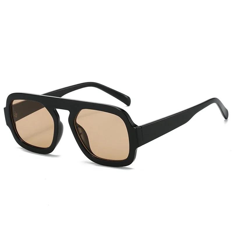 Retro Square Sunglasses Lady Fashion Simple Black Tea Sun Glasses for Women Men Trending Outdoor Casual Shades UV400