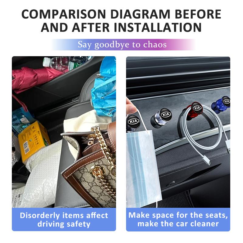 For KIA Car Hooks Small Hanger Self Adhesive Sticky Storage Auto Accessories Spectra Sedona Cadenza Proceed Sephia Stonic Carens