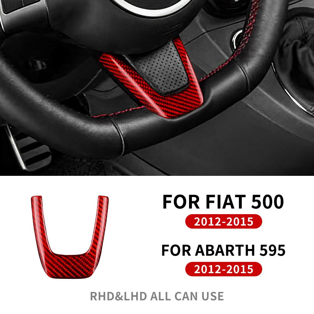 Real Hard Carbon Fiber Sticker For Fiat 500 Abarth 595 2012 2013 2014 2015 Car Interior Trim Decoration Accessories