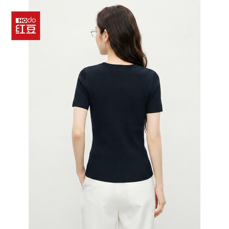 Hodo Women's Summer Ice Silk V-Neck Knit Top