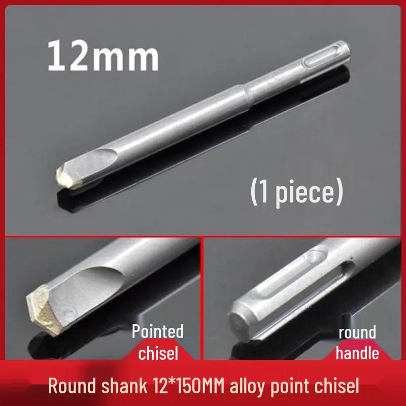 Elektryczny zestaw dłut udarowych: Uchwyt sześciokątny i kwadratowy, Szpiczaki i płaskie dłuta do rowkowania betonu i ścian