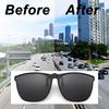 Polarized Clip On Sunglasses Men Women Pochromic Car Driver Goggles Night Vision Glasses Anti Glare Vintage Square Glasses