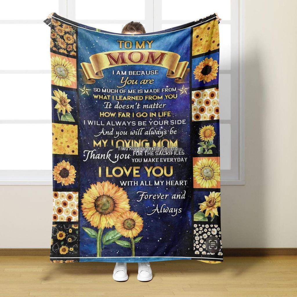 Customizable Flannel Blanket - English Envelope Series, Perfect Mother's Day Gift