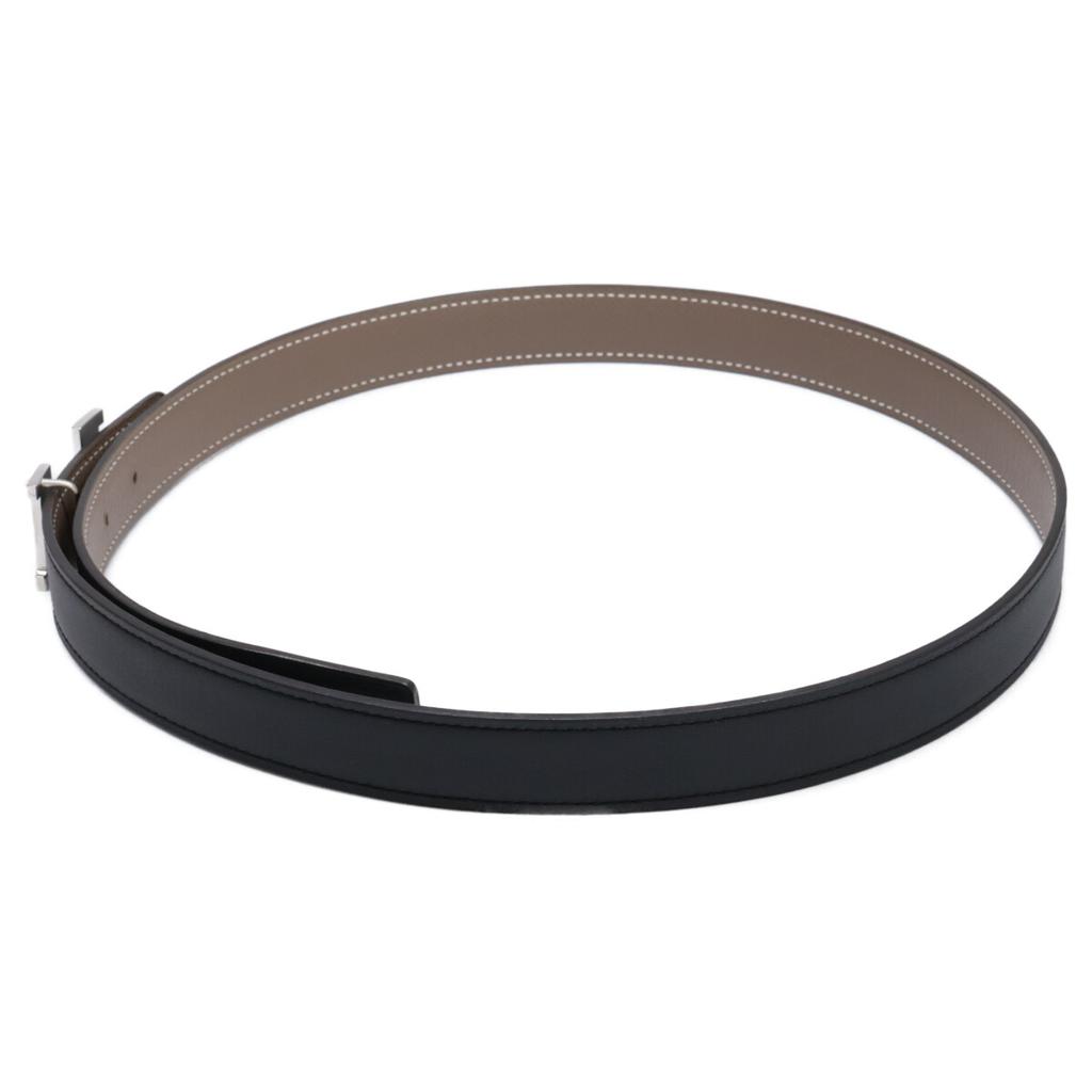 HERMES Mini Constance Maltre Belt Buckle & Leather Belt Kit, 24 U-stamped, Reversible Swift/Epsom Leather belt 80 Black/Etoupe PalladiumUsed