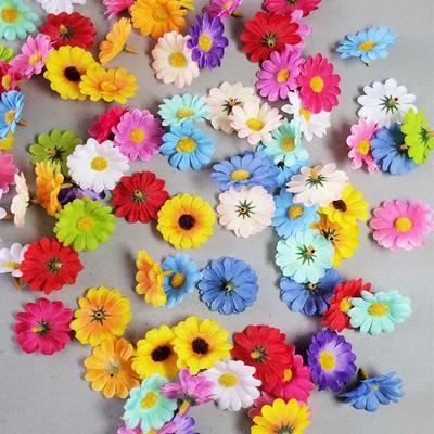 50PCS Silk Artificial Sunflower Head 4CM Mini Daisy High Quality Simulated Sunflower Flower