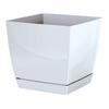 Coubi eckiger Blumentopf mit Untersetzer, weiß, 135x124cm