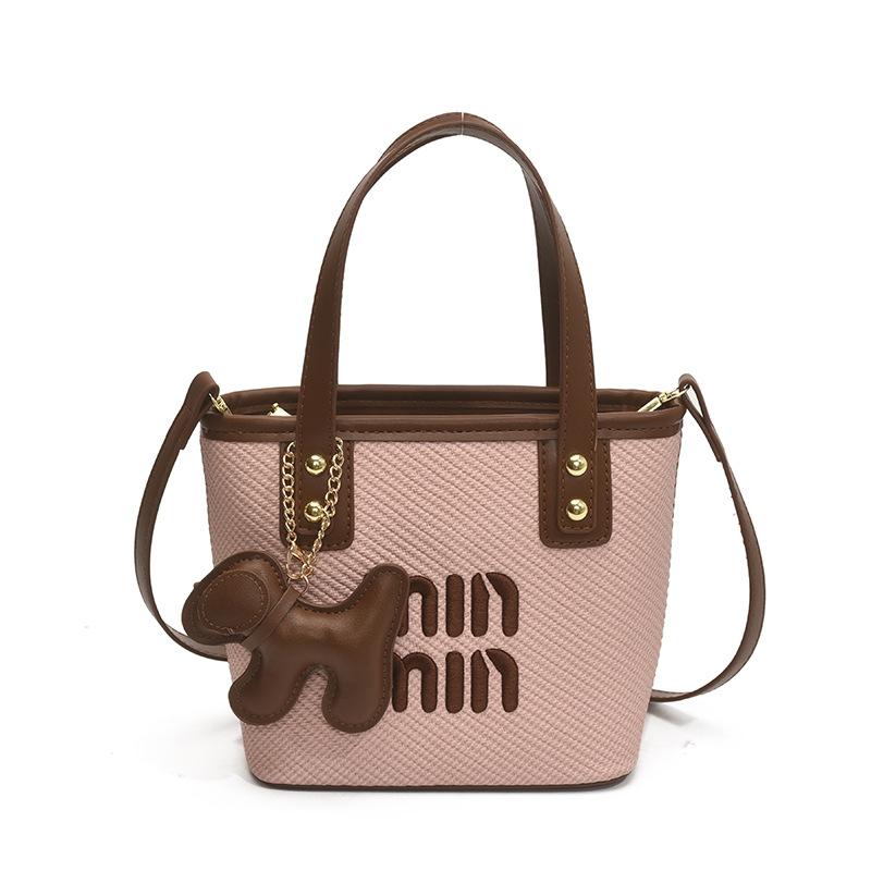 Retro woven handbag bag women's new large-capacity shoulder bag versatile bucket bag messenger bag