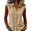 Women’s Collared Button Down Striped Sleeveless Shirt Top with Classic Fit for Daily Office Wear and Casual Outings