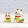 Craftsman House Glass Set Display Gold-decorated Maneki-neko (beckoning Cat)