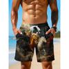 Creative Colorful Summer Leisure Holiday Cool Daily Versatile Shorts Fashionable Comfortable Plus Size Drawstring Loose Men Animal 3D Shorts