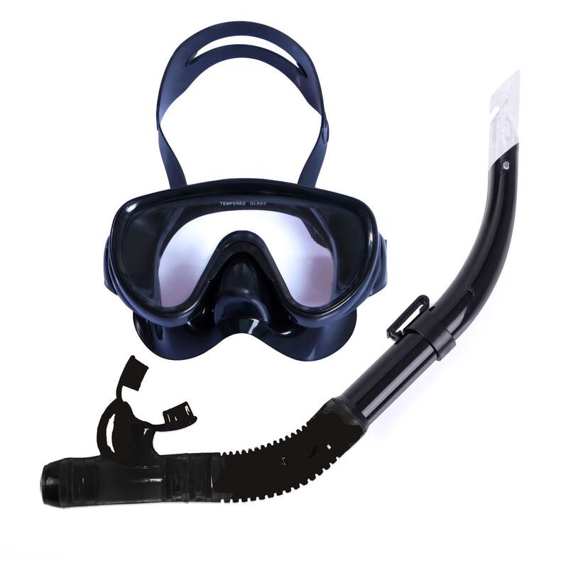 OLOEY Integrated Wide-Frame Diving Mask & Semi-Dry Snorkel Set Adult One Size