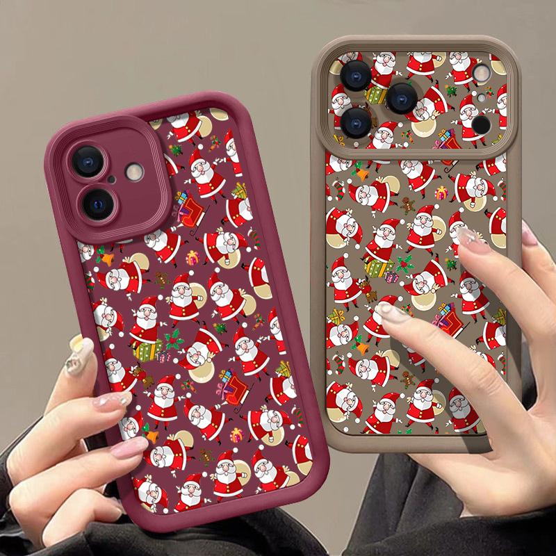 Cartoon Santa Claus Pattern Case For iPhone 17 Air 16e 16 15 14 Pro Max 13 17 Pro Max 17 Pro 17 Shockproof Soft TPU Silicone Phone Cover Funda