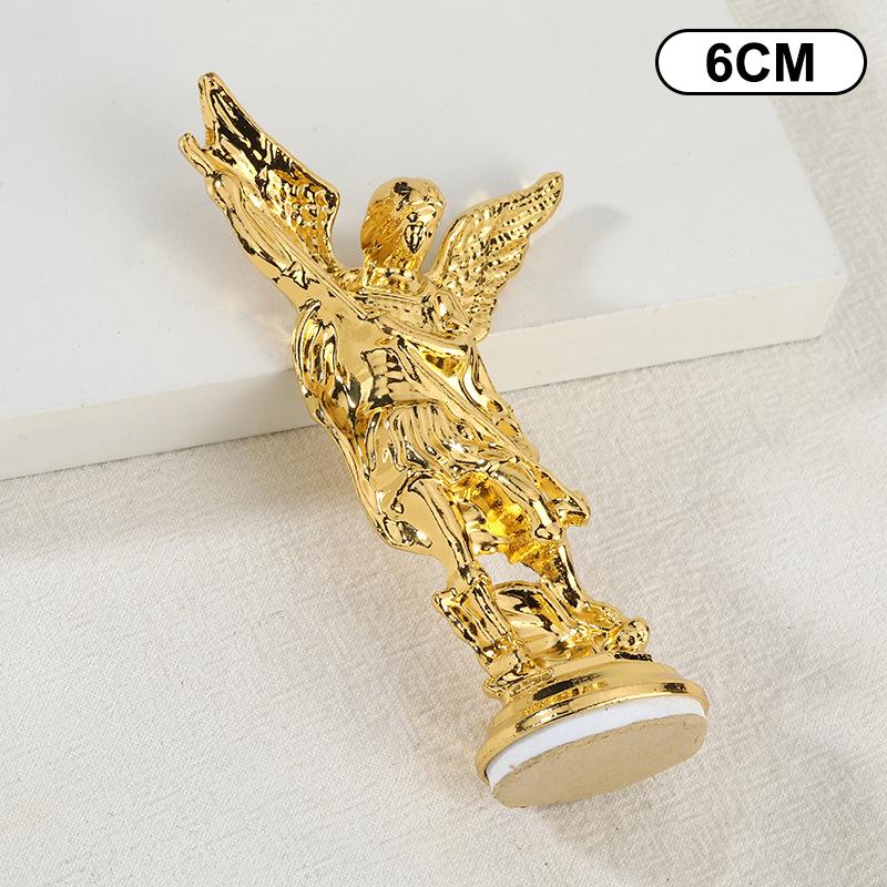 Christian Saint Michael Figurinethe Archangel Defeating Satan Guardian Statues Zinc Alloy Ctafts For Home Room Tabletop Desktop