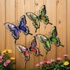 Set of 4 Metal Butterfly Wall Art Decorations Indoor Outdoor Wall Mounted Sculptures for Home Garden Patio Living Room