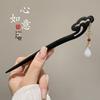 High-End Chinese Wooden Hairpin with Tassels – Ancient Style Ebony Faux for Women