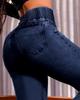 2025 Women's European & American Style High Waist Stretch Skinny Flare Denim Pants