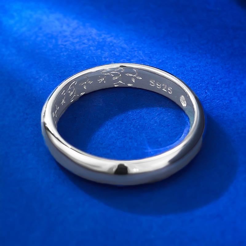New S925 Full Body Silver Thick and Smooth Surface Ring Ins Cold Wind Stacked Ring Women's Exquisite Proposal Jewelry
