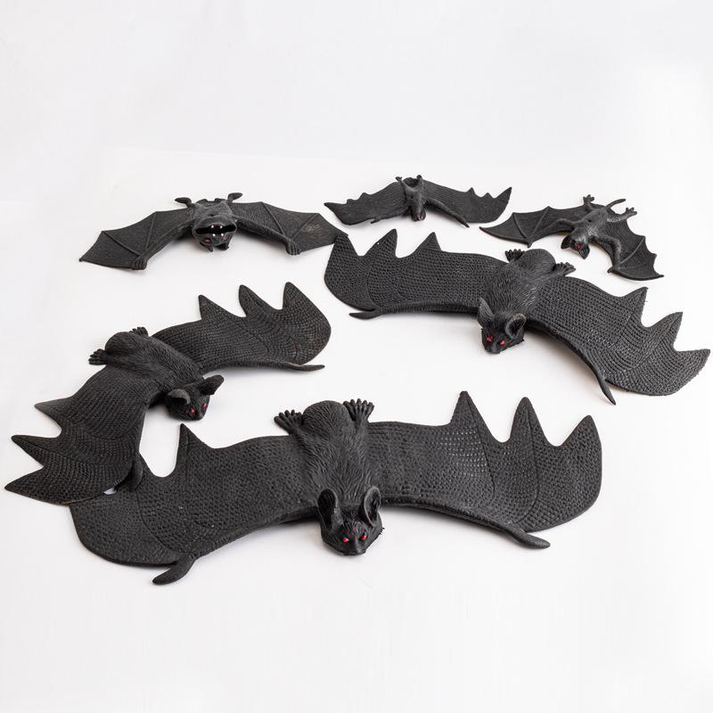 5 Stück Lebensechte Fledermaus-Attrappe Halloween-Dekoration Horrorhaus Hängende Requisiten Halloween-Party DIY-Ornament Weiches Fledermaus-Spielzeug