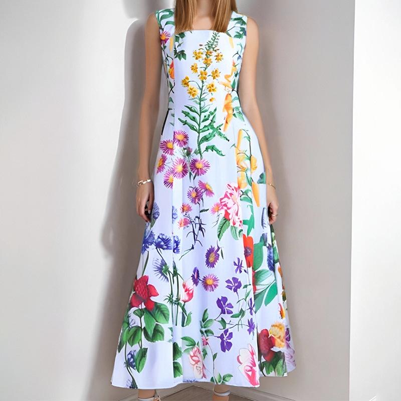 2026 spring new European and American women's clothing fashionable and sexy printed backless strap pendulum dress
