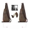 Men's Real Leather Chest Bag Brand Designer Crossbody Sling Backpack Waterproof for Hiking Mountaineering Travel