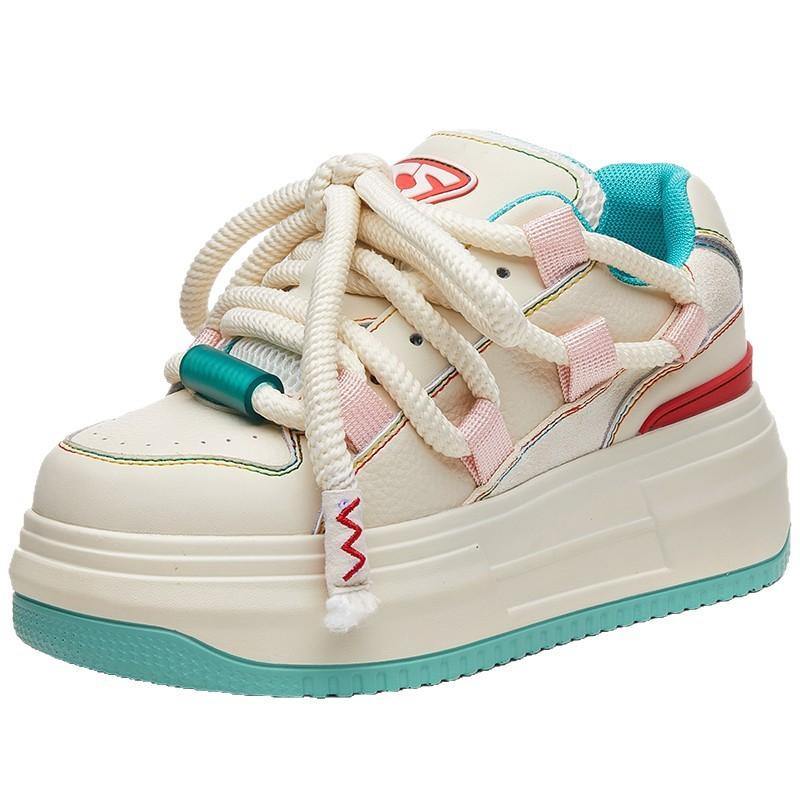 Internet celebrity thick-soled muffin little white shoes women's summer and autumn 2025 new niche design lightweight casual sports shoes