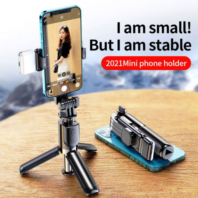 Foldable Mini Tripod Selfie Stick with for Remote Control 770mm Extended Length Portable Design