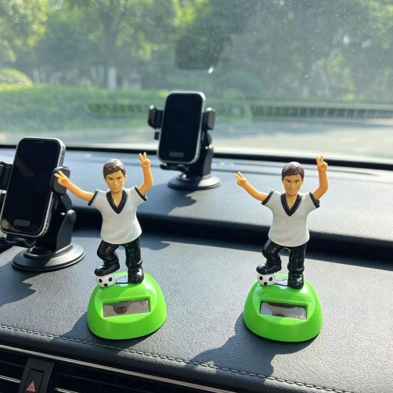 Giocattolo Solare Calcio Oscillante per Cruscotto Auto, Testa Oscillante Calcio, Decorazione Auto Scuotente per Veicolo Scrivania Ufficio, Regalo per Appassionati di Sport