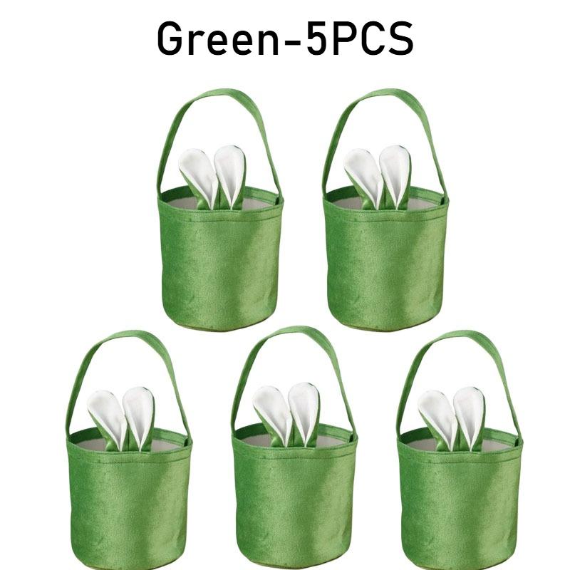 1-20PCS Easter Bunny Tote Bag with Bunny Ears ReusableCanvas Party Gift Basket Egg BoxCandy Bag for Easter Gifts and Decorations