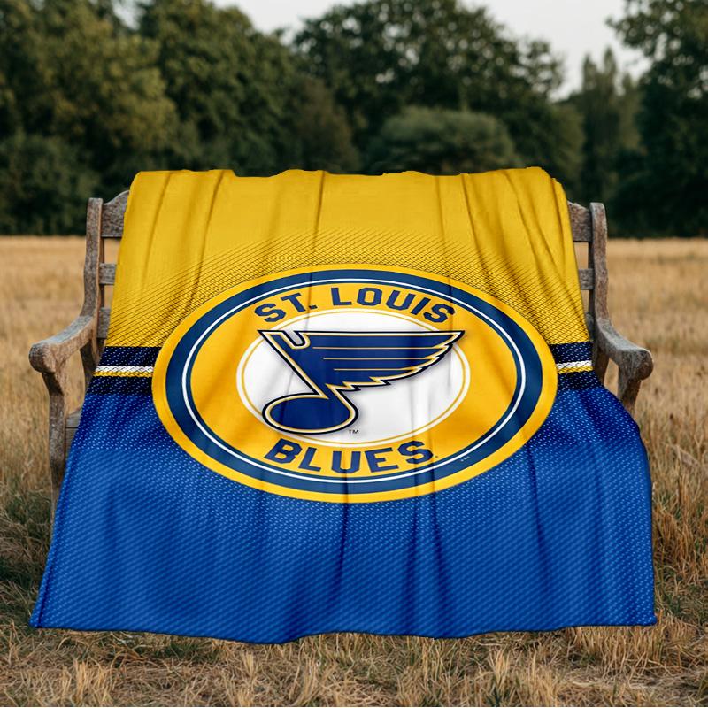 Louis Blues Hockey Team Blanket Flannel Throw for Sofa, Indoor, Camping, Living Room, Office, Chair, And Bed Soft Birthday Gift
