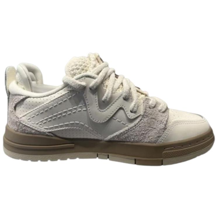 New LiNing Slip Resistant Low Top Skateboard Shoes Women's Beige AECT076-3